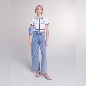 Pokkus High Rise Wide Leg Jeans in Blue